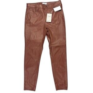 Kensie Size 6 28 Womens Jeans Vegan Leather Brown (Redwood) Skinny